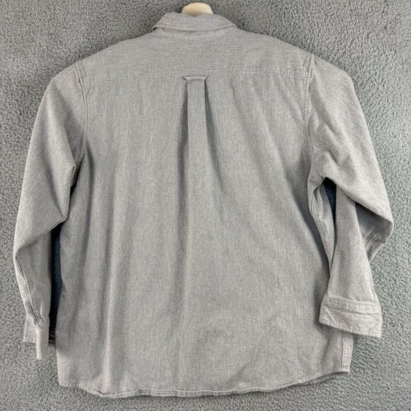 Lands End Flannel Shirt Mens XXL Gray Chamois Casual Outdoor Camping‎ Fishing - Picture 6 of 11